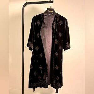 Classy Timeless Evening Coat 3/4 sleeve Embroidered S/P Belt